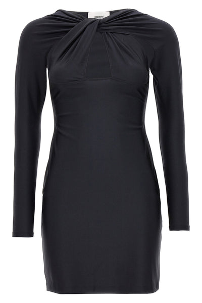 twisted cut-out stretch fabric dress
