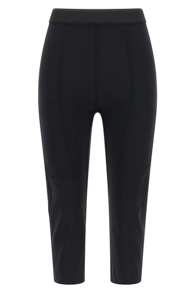 cycling capri leggings in elastic and compact fabric