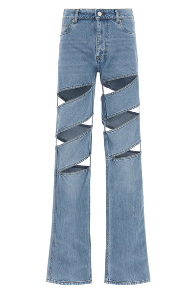 spiral stonewashed cotton denim jeans