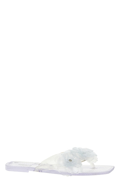 silicone flower flat silicone sandals