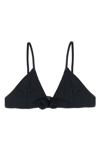 flower triangle bikini top in technical fabric