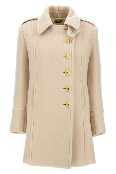 single-breasted wool and cashmere coat