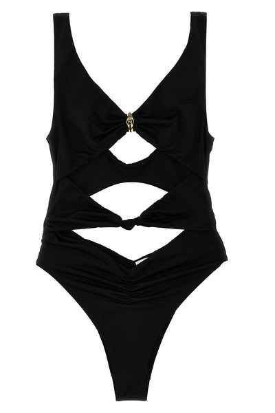 one-piece swimsuit in shiny lycra