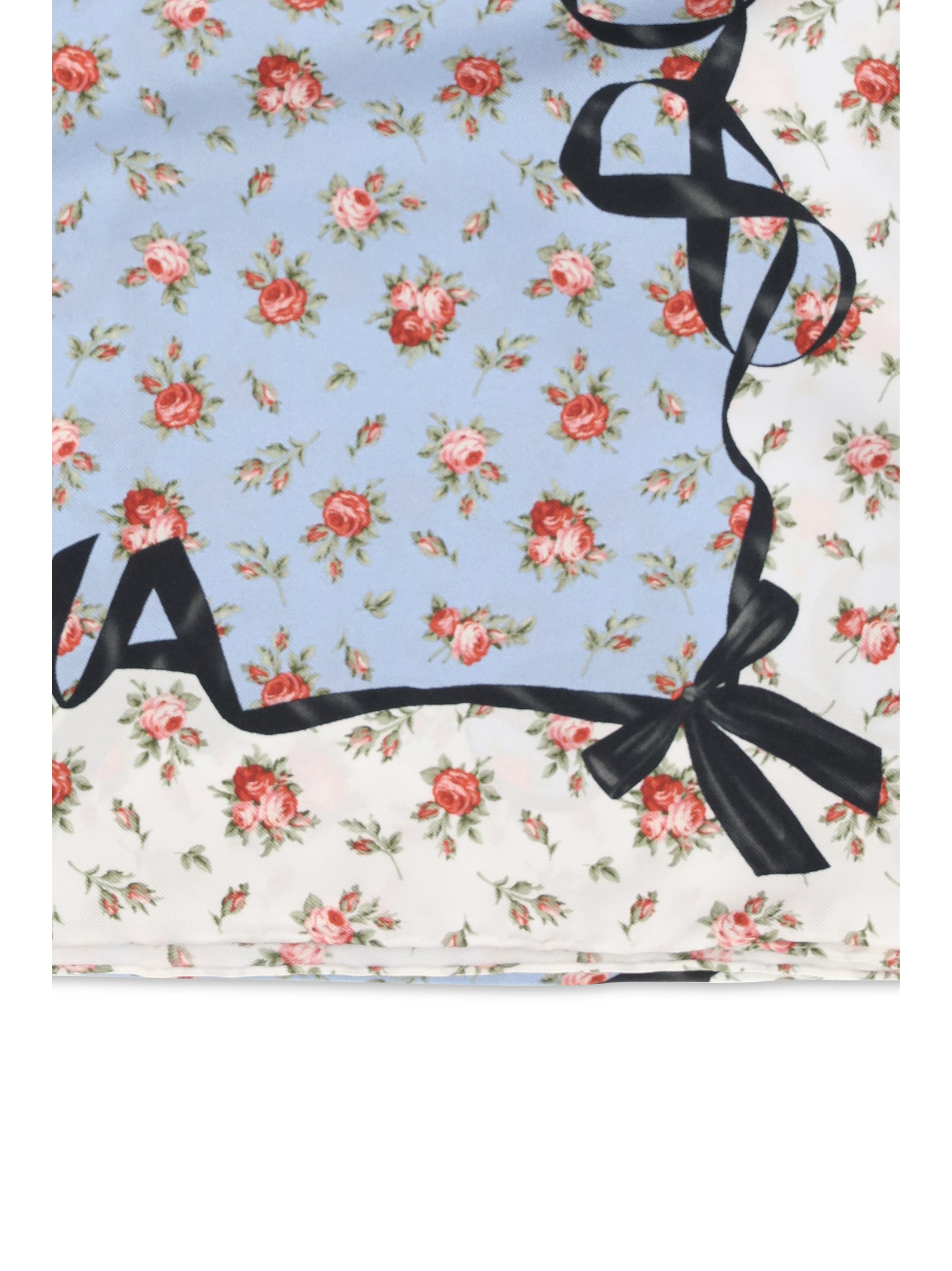 DOLCE & GABBANA OS silk scarf with rose print