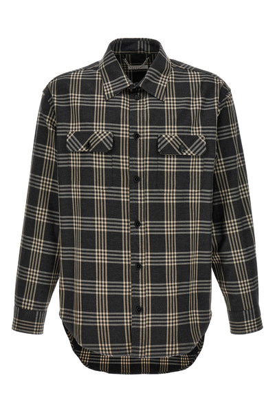 check-print cotton flannel shirt