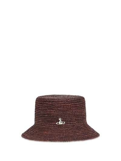 orb raffia bucket hat