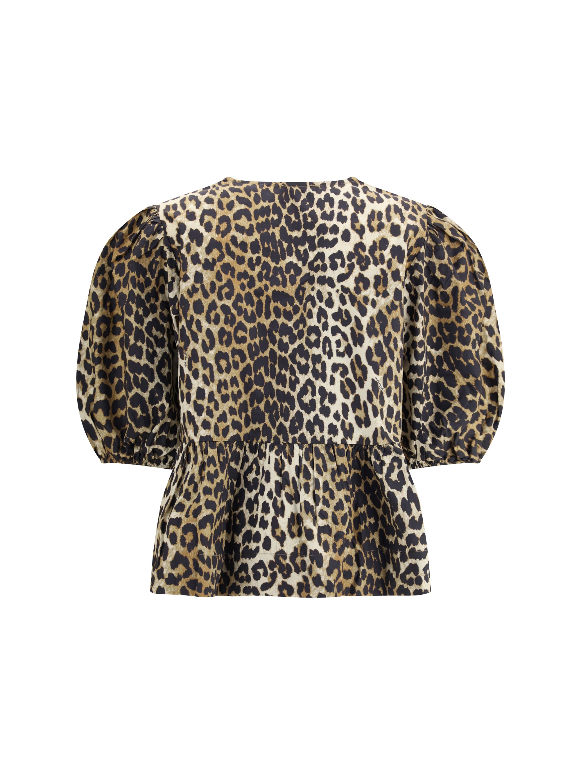 GANNI 36 leopard cotton shirt