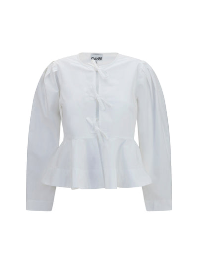 cotton poplin blouse with bows