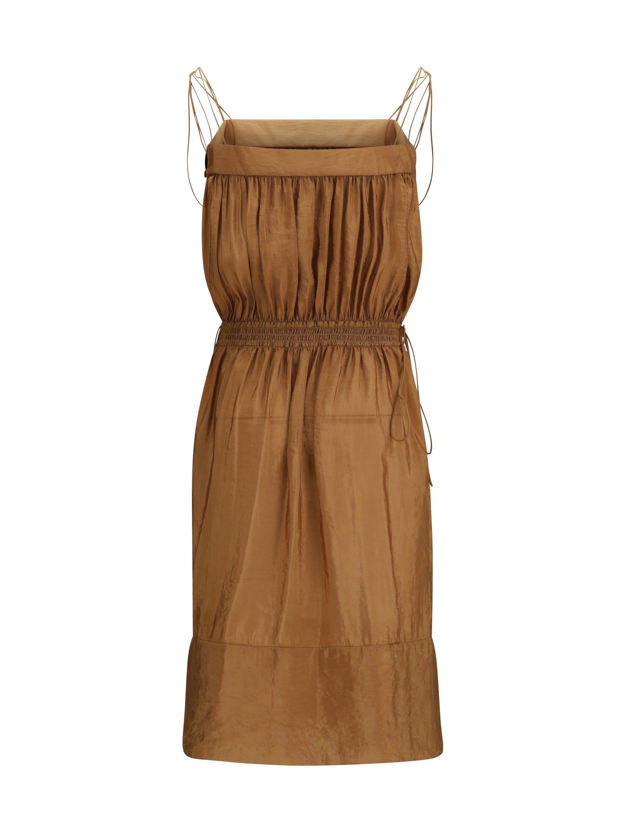 SAINT LAURENT 38 satin dress with balloon bodice