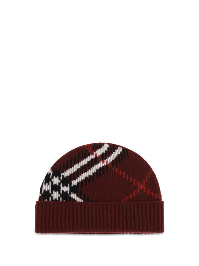 cashmere check beanie