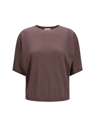 short-sleeve cashmere and silk sweater