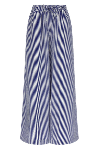 cashine striped cotton poplin pants