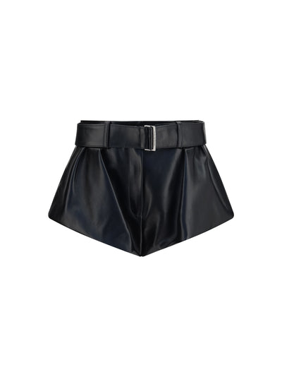 flared leather shorts