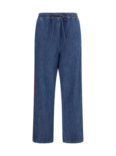 lightweight wide-leg denim pants