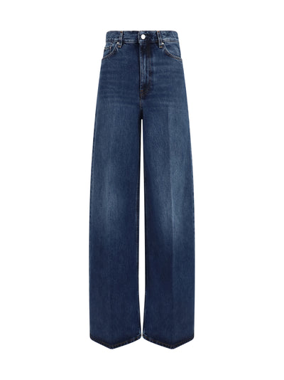 wide-leg denim jeans