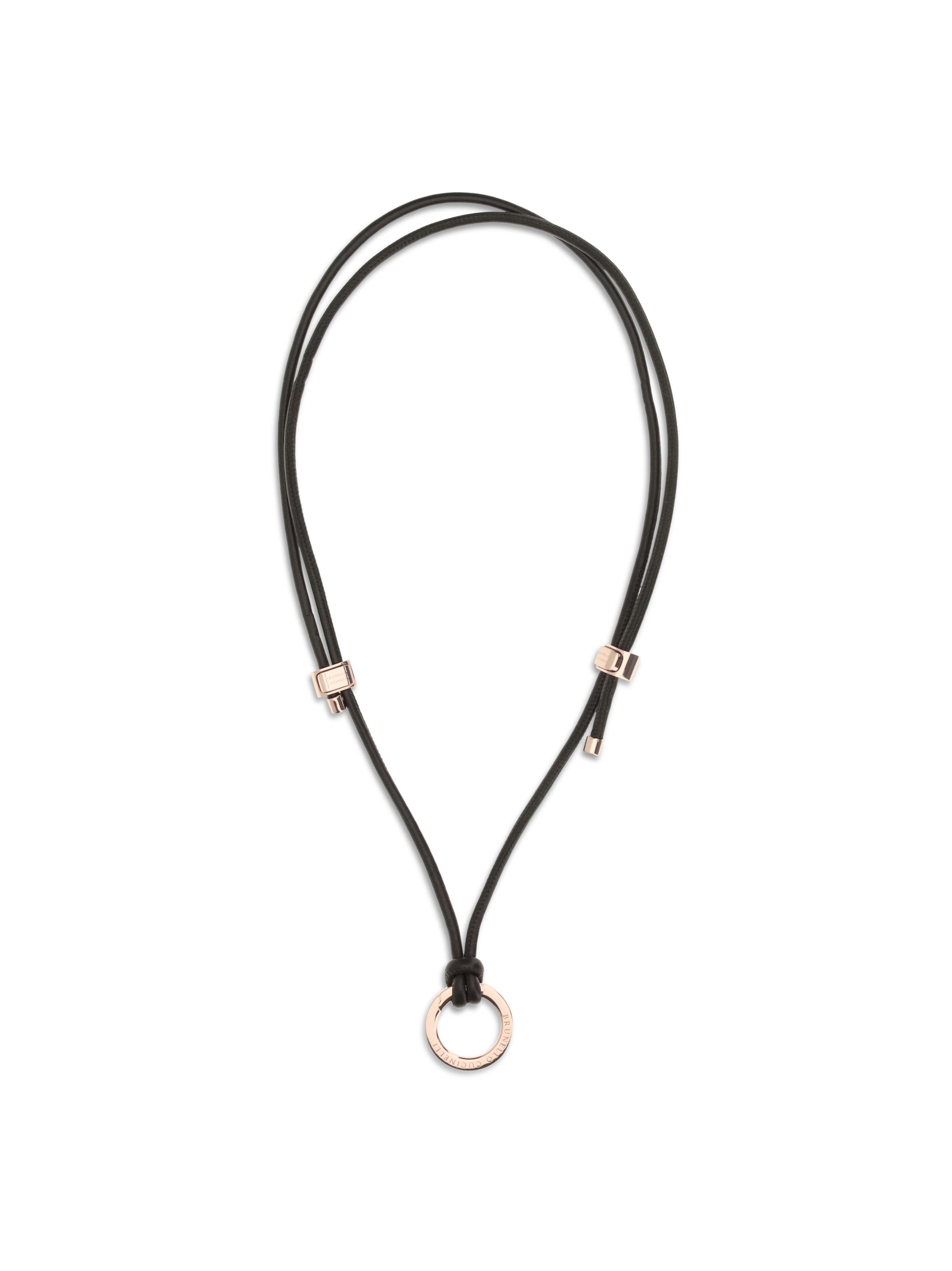 BRUNELLO CUCINELLI OS leather eyeglass cord with charm