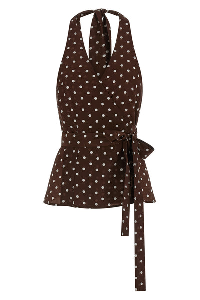 sbillo polka dot print silk top
