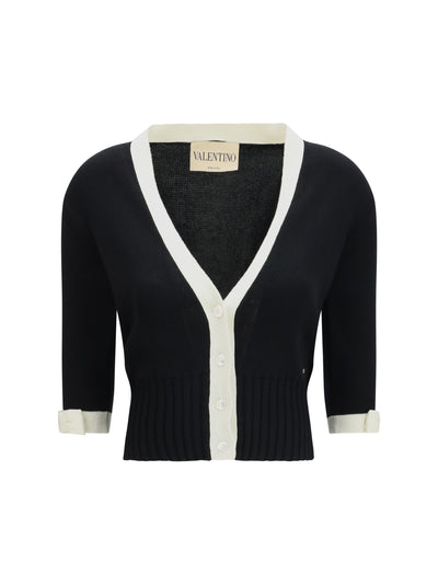 bicolor v-neck cardigan
