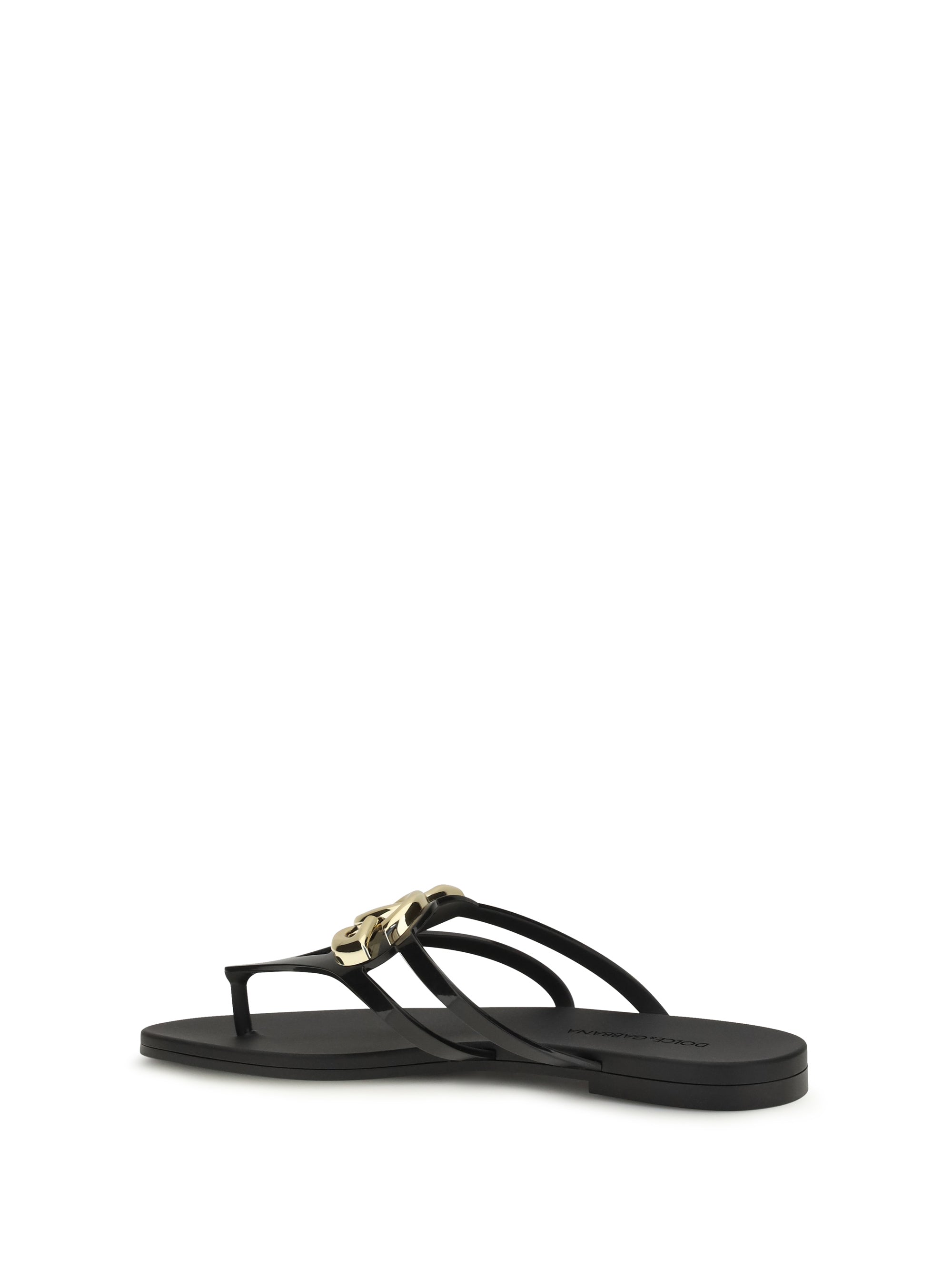 DOLCE & GABBANA 36 logo rubber sandals