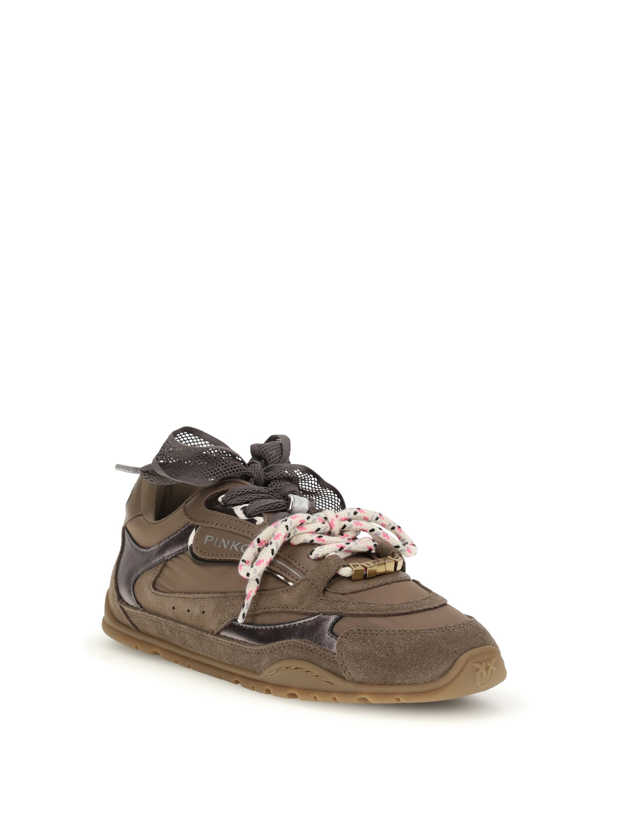 PINKO 36 yulia sneakers in suede with nylon inserts