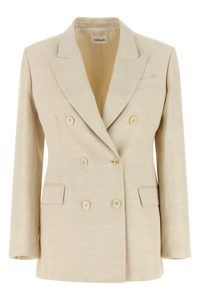 raisa double-breasted linen blend blazer