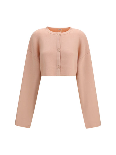 cropped crewneck cardigan with button fastening