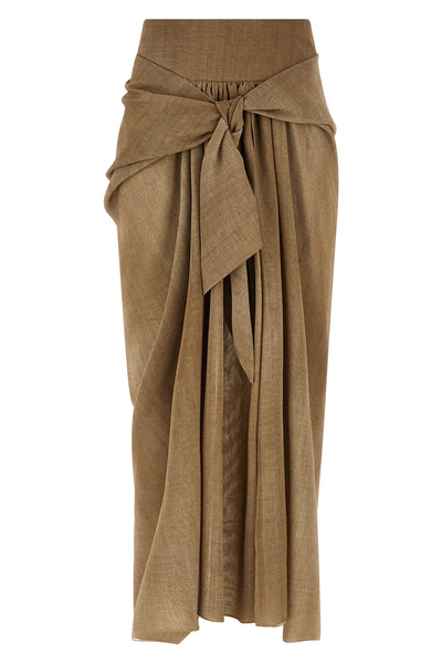 long skirt in marocain