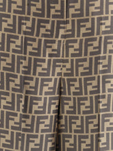 FENDI 38 monogram pattern silk pants