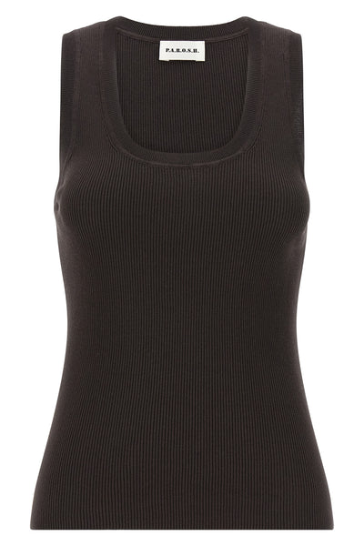 cipria26 ribbed stretch cotton top