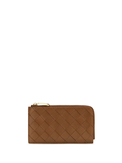 intrecciato zip card holder