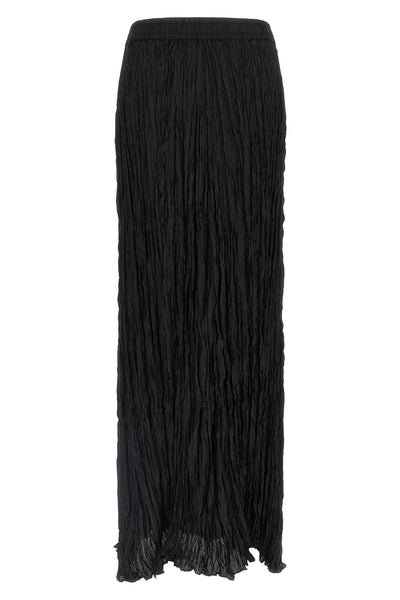 long soph pleated silk skirt