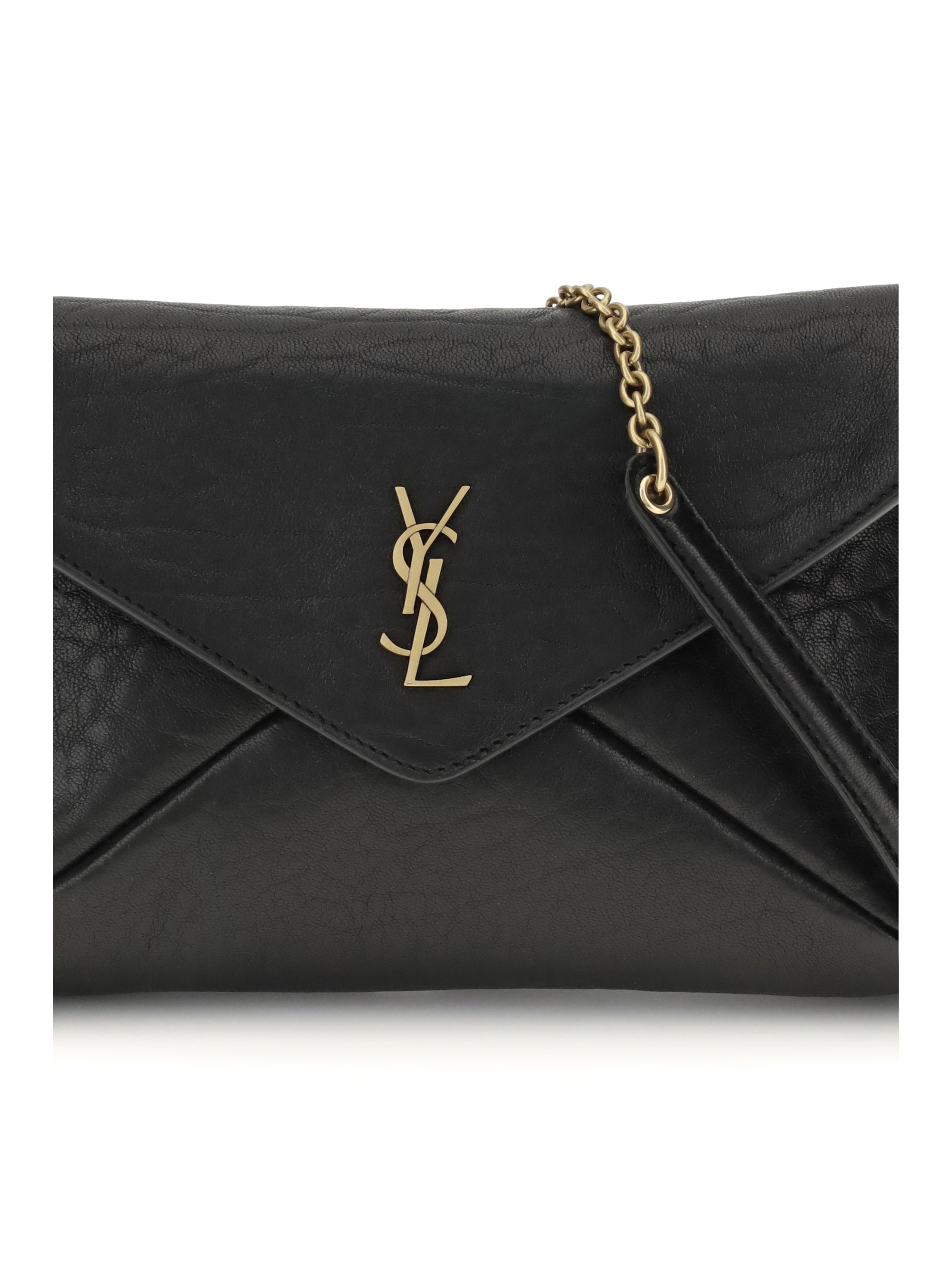 SAINT LAURENT OS cassandre chain clutch bag