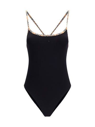 check trim swimsuit