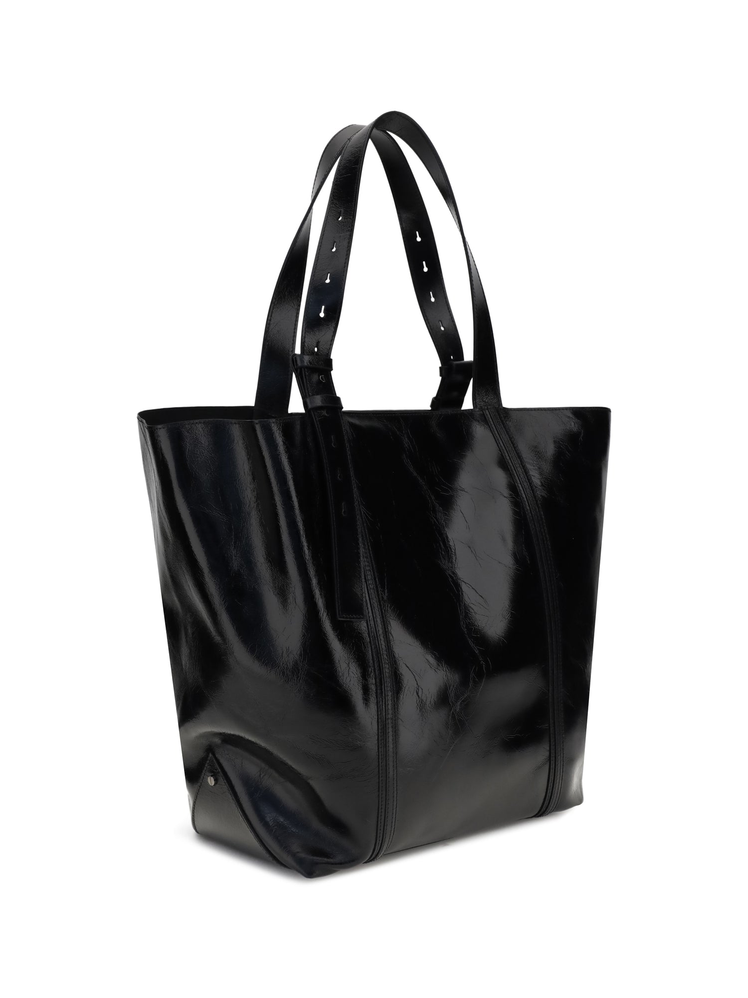 GOLDEN GOOSE OS glossy leather tote bag