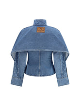 MARINE SERRE 38 moon laser blue wash denim shirt