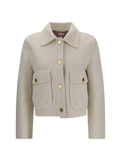wool and cashmere bell-sleeve jacket
