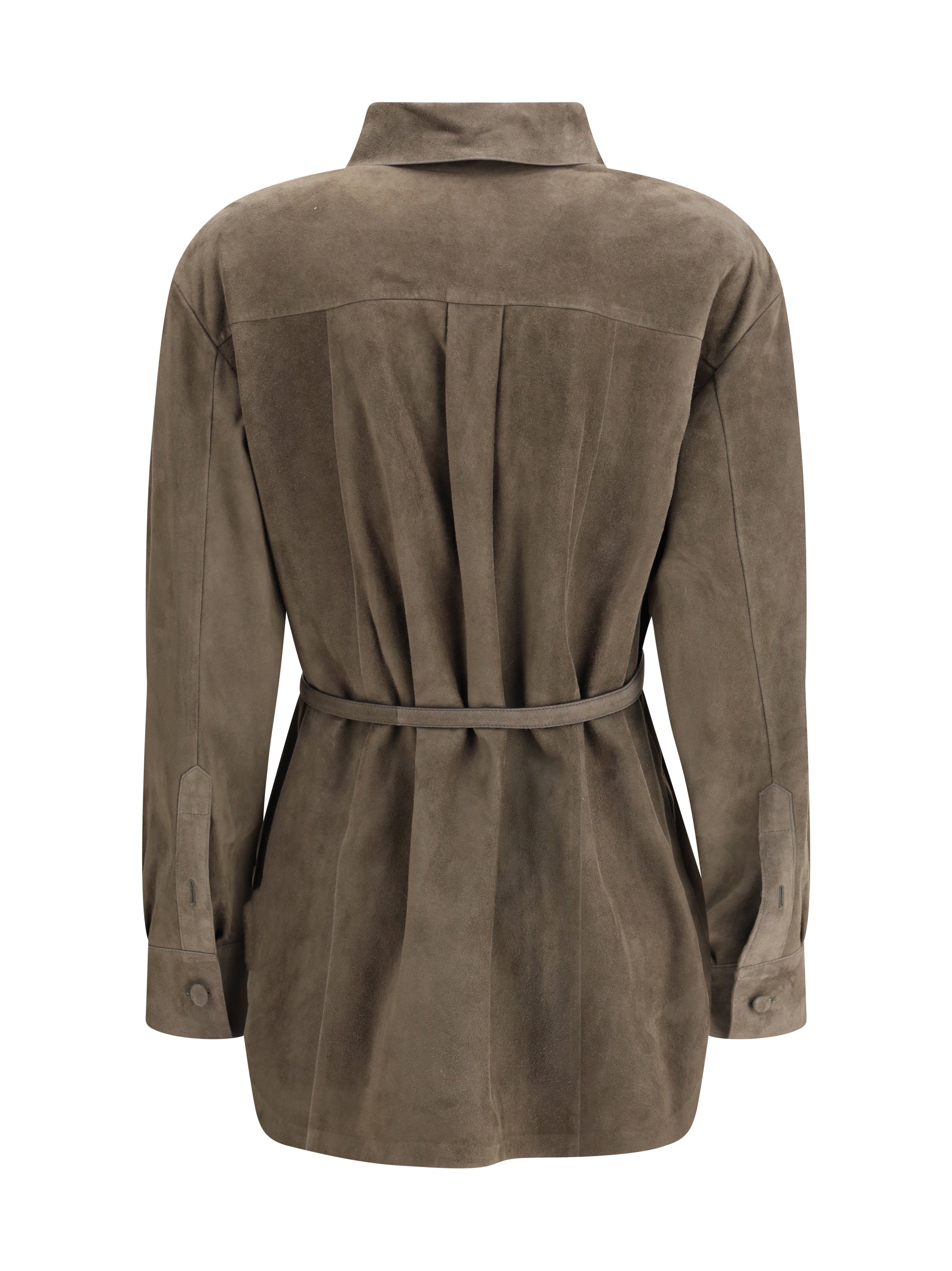 FENDI 42 suede leather shirt