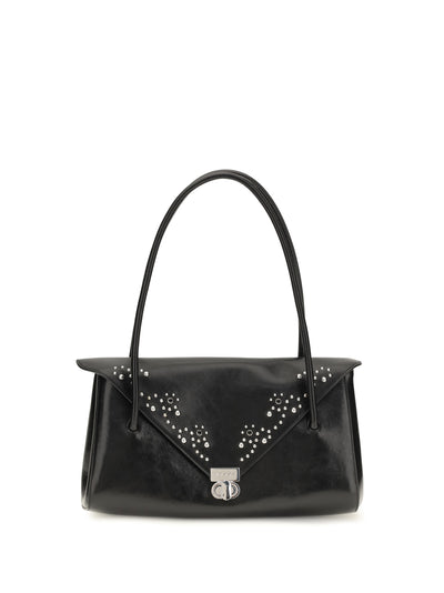 retro studded leather shoulder bag