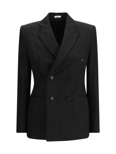 pinstriped double-breasted jacket