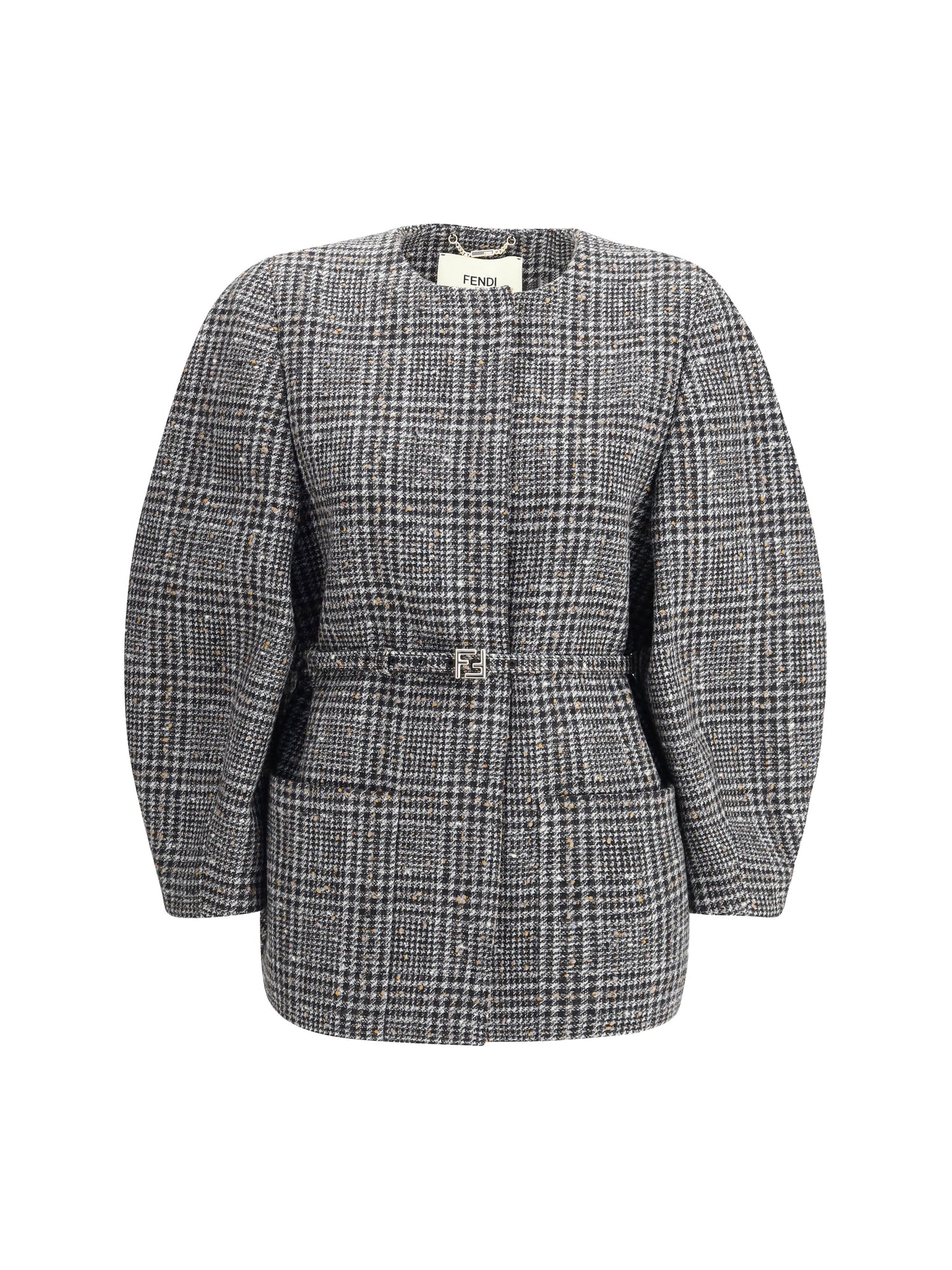 FENDI 40 wool and cotton tweed blouson jacket