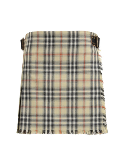 check wool mini skirt