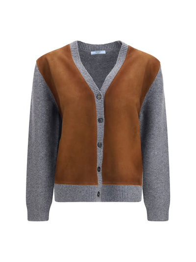 suede and wool cardigan