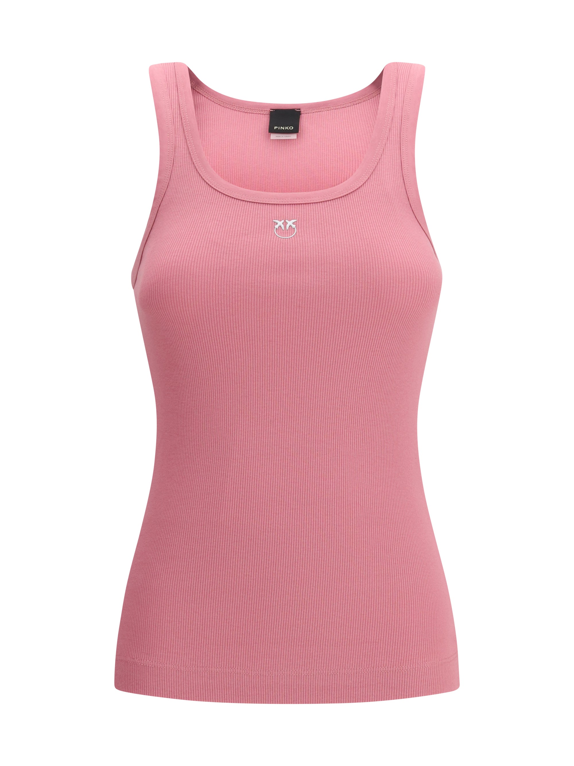 PINKO M ribbed tank top with love birds logo