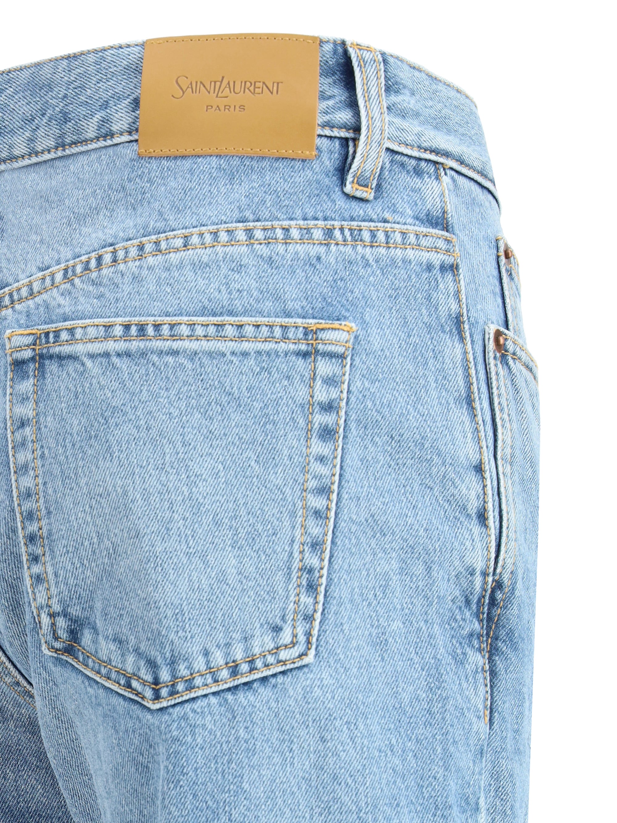 SAINT LAURENT 29 nico low-rise jeans in bahamas denim