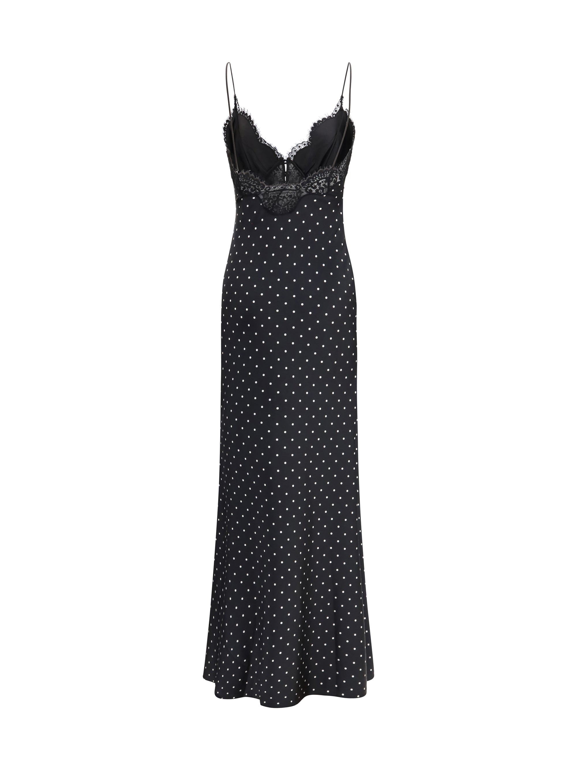 SELF-PORTRAIT 6 polka dot satin maxi dress