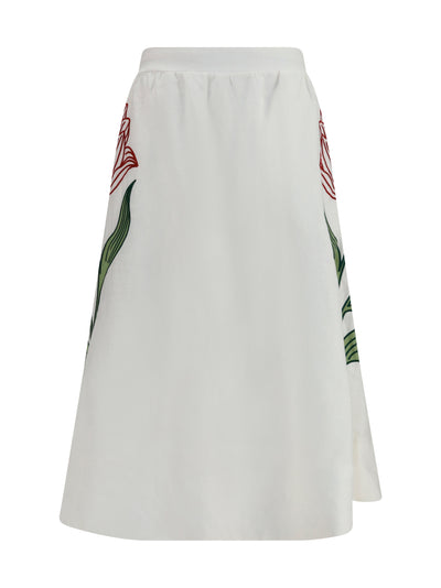 floral embroidered skirt