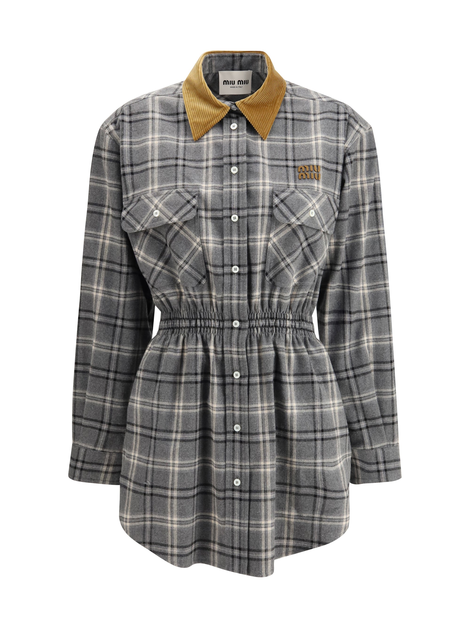 MIU MIU 40 flannel mini-dress