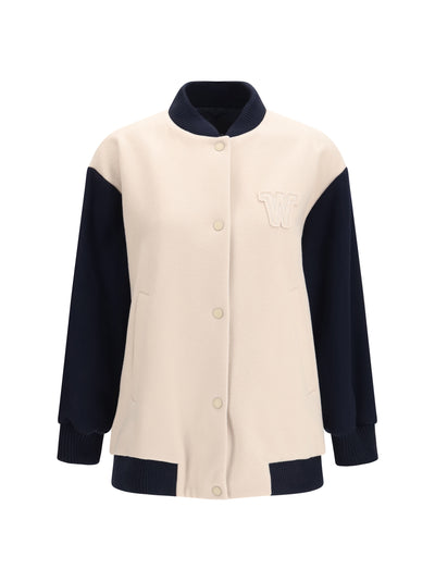 oversized bomber in double wool