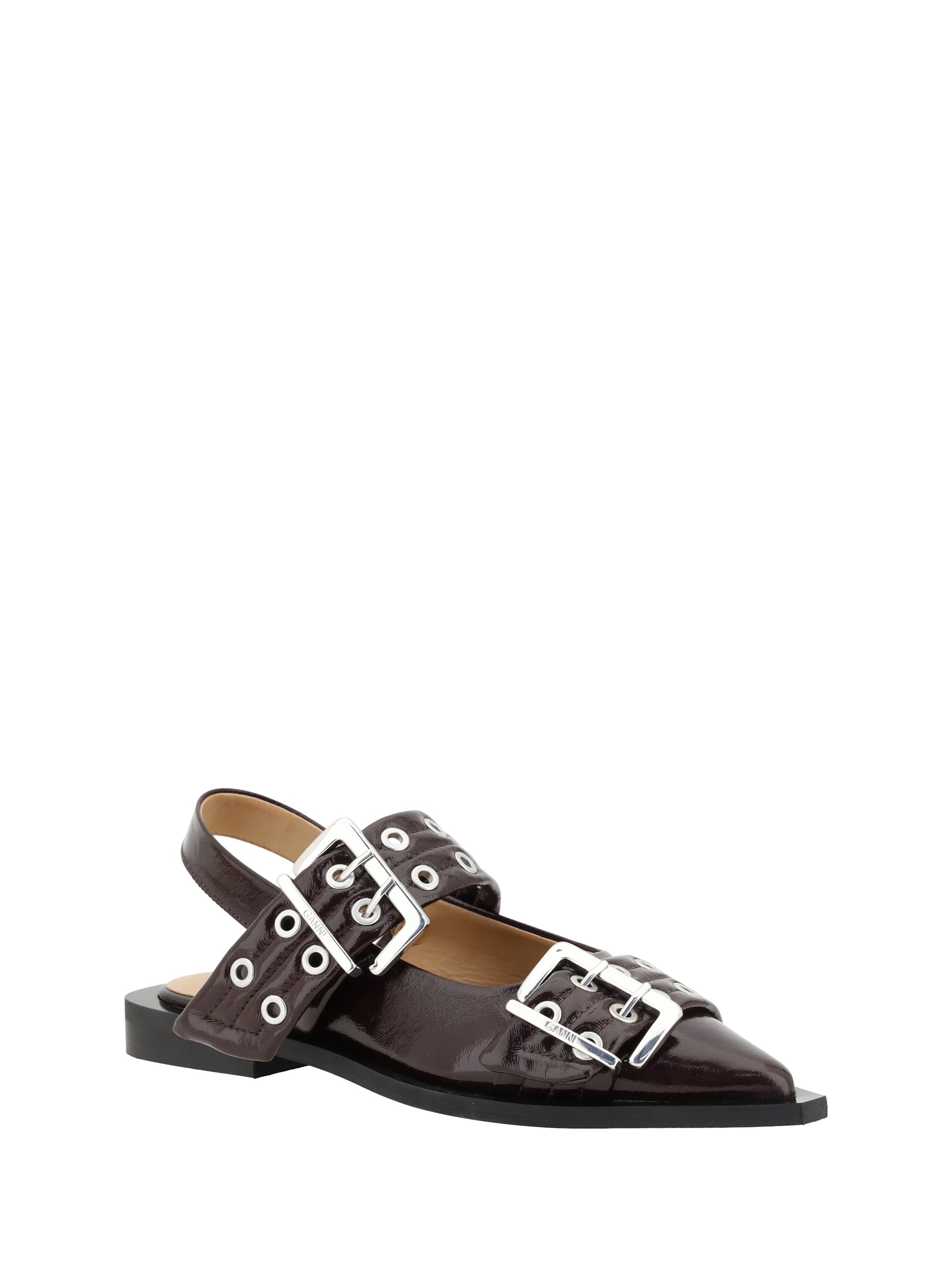 GANNI 36 buckle ballerinas