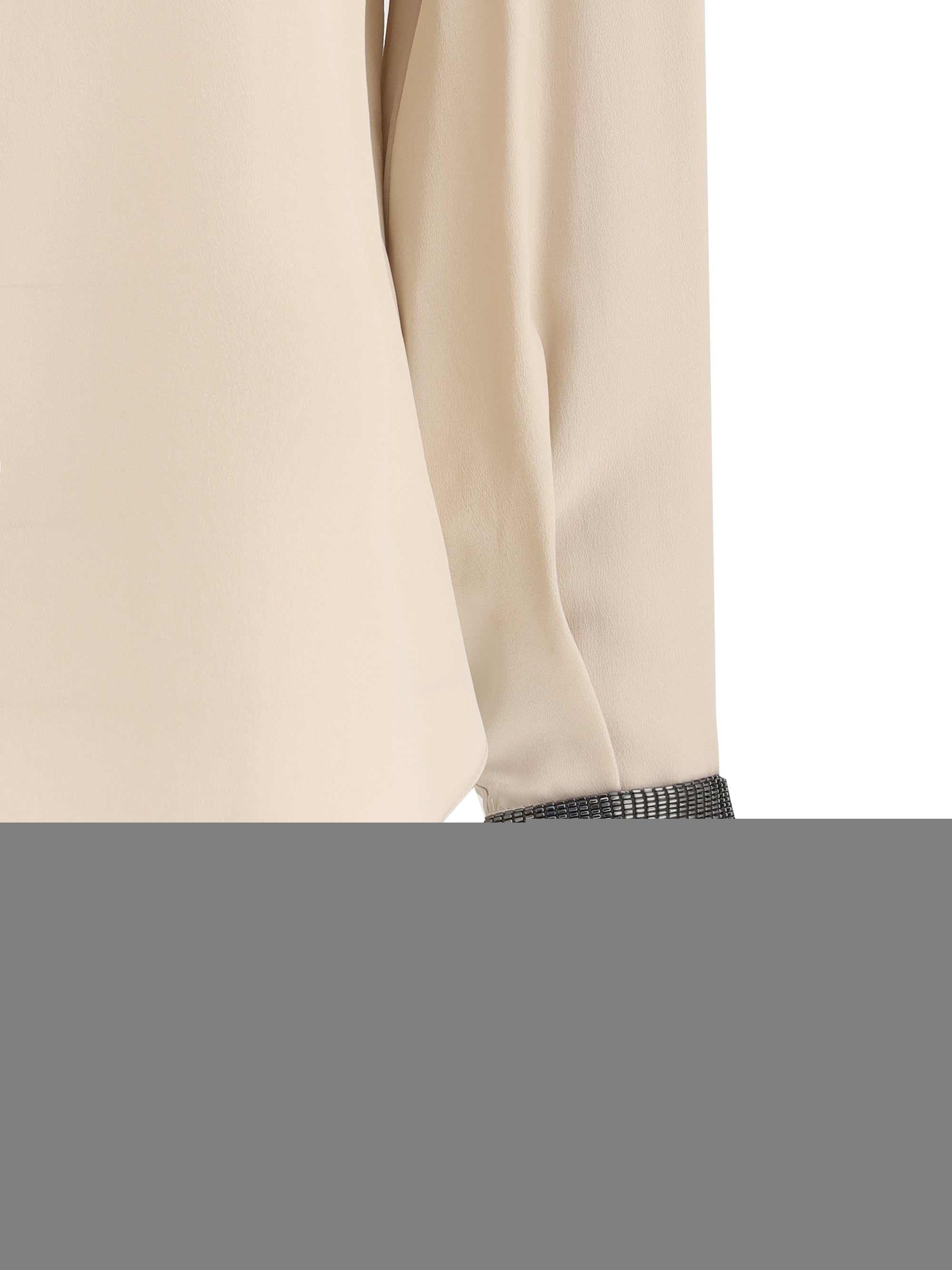 BRUNELLO CUCINELLI S silk turtleneck blouse with precious bracelets